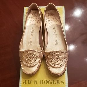 Jack Rogers Gold Metallic Nappa Moccasins